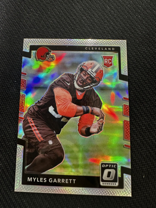 #106 Myles Garrett 2017 Donruss Optic RC Rookie Cleveland Browns sports Holo