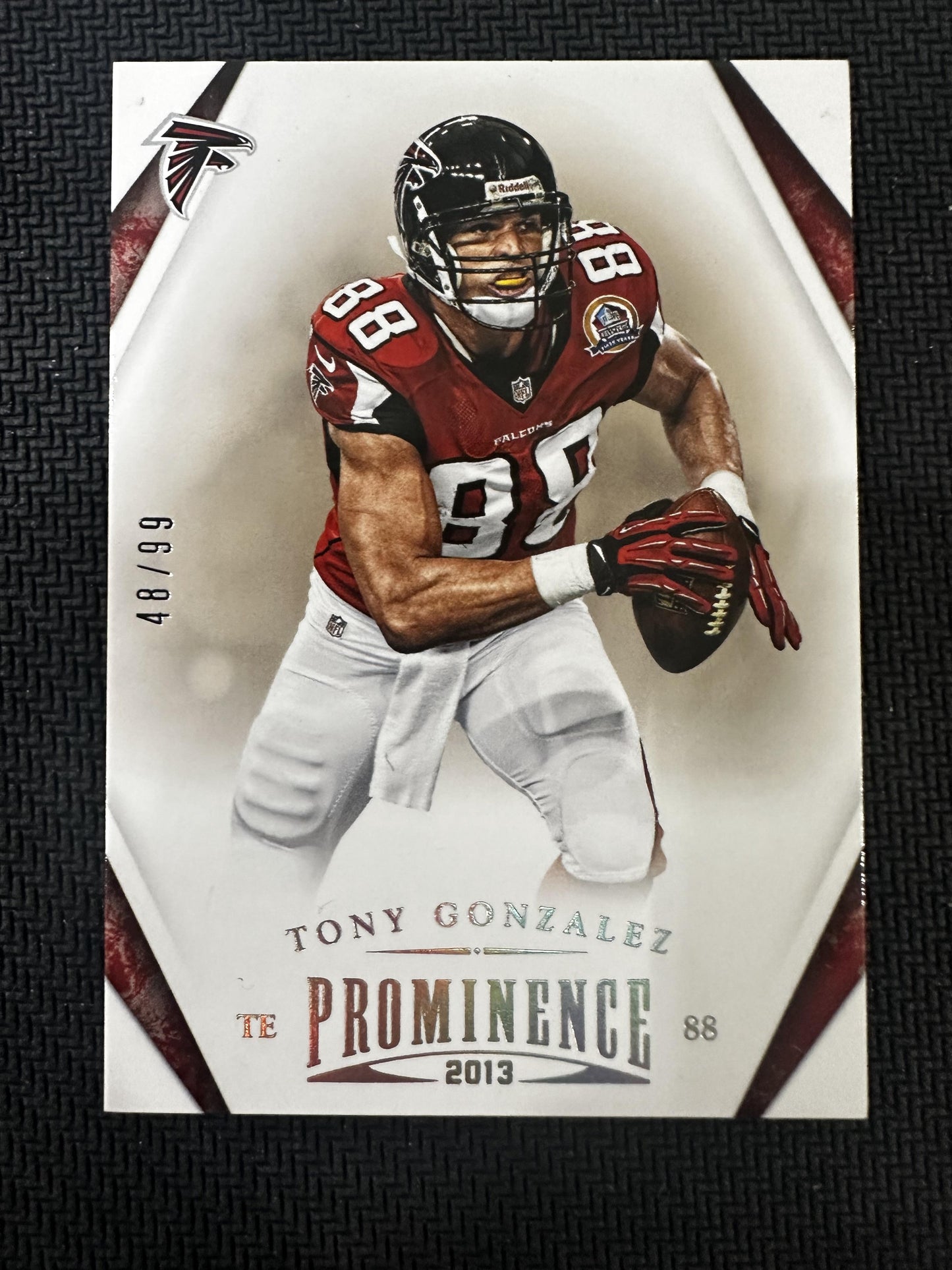 #7 Tony Gonzalez 2013 Panini Prominence SN #/99 Atlanta Falcons sports Platinum