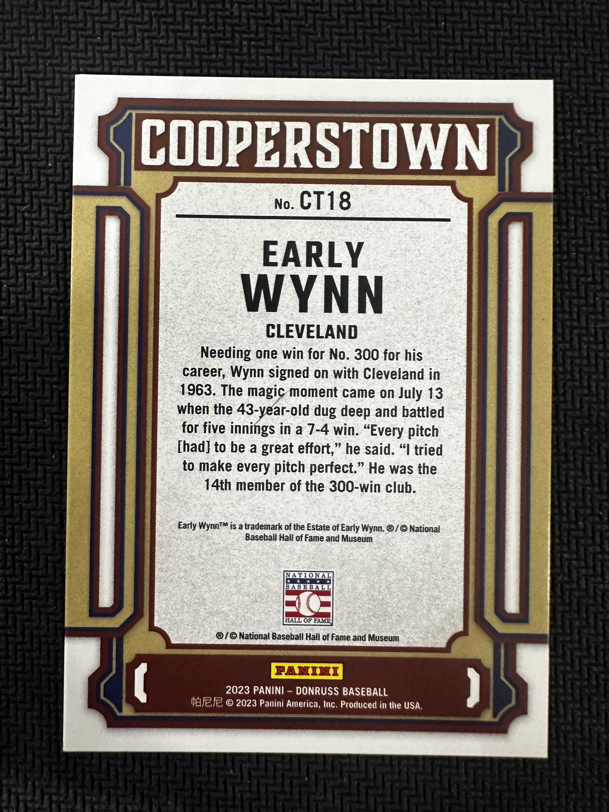 #CT18 Early Wynn 2023 Donruss SN #/25 Cleveland Indians sports Cooperstown Green