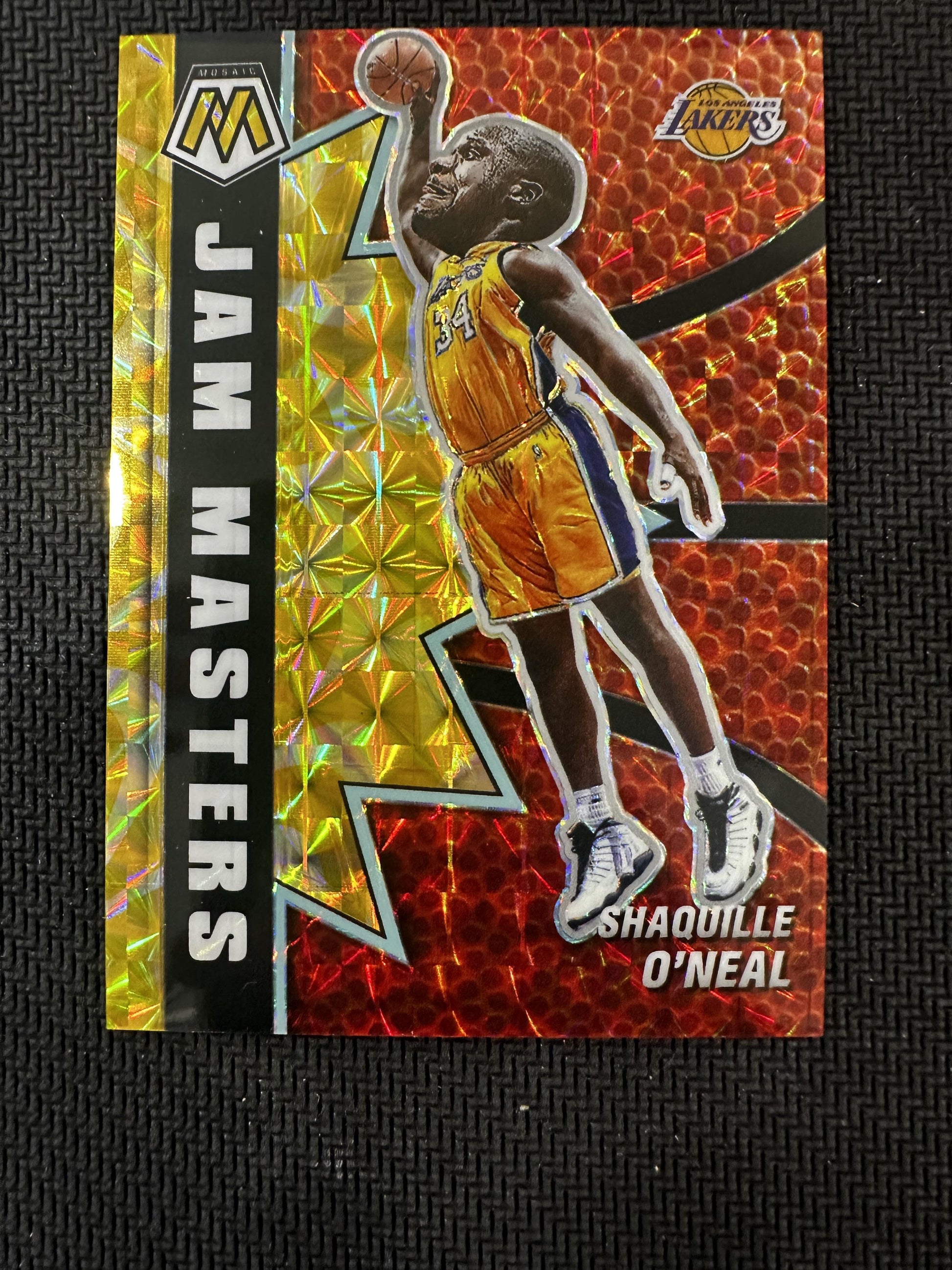 #14 Shaquille O'Neal 2020 Panini Mosaic /99 Lakers Jam Masters Reactive Yellow