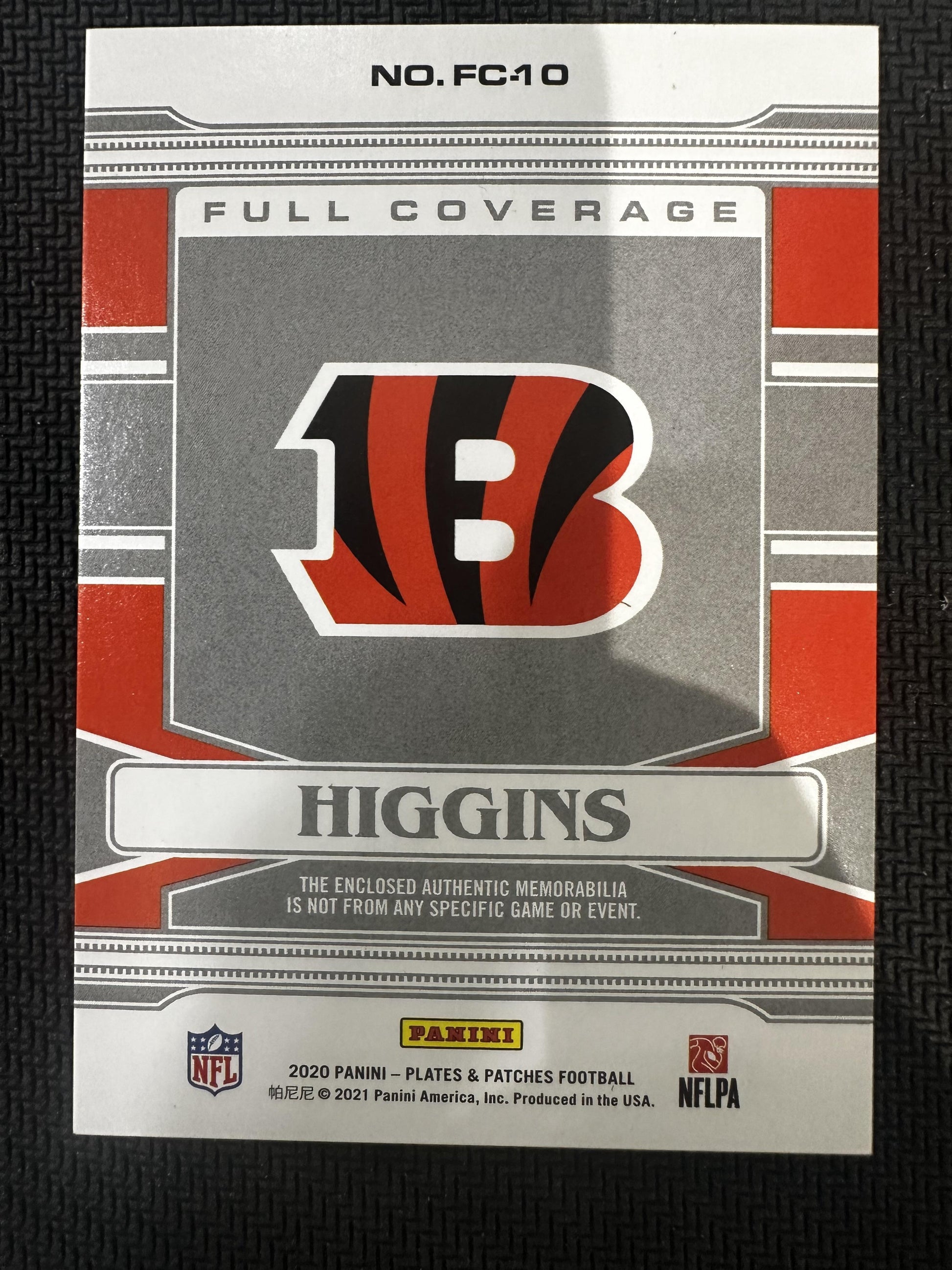 2020 Panini Plates & Patches #FC-10 Tee Higgins Full Coverage Orange #/50