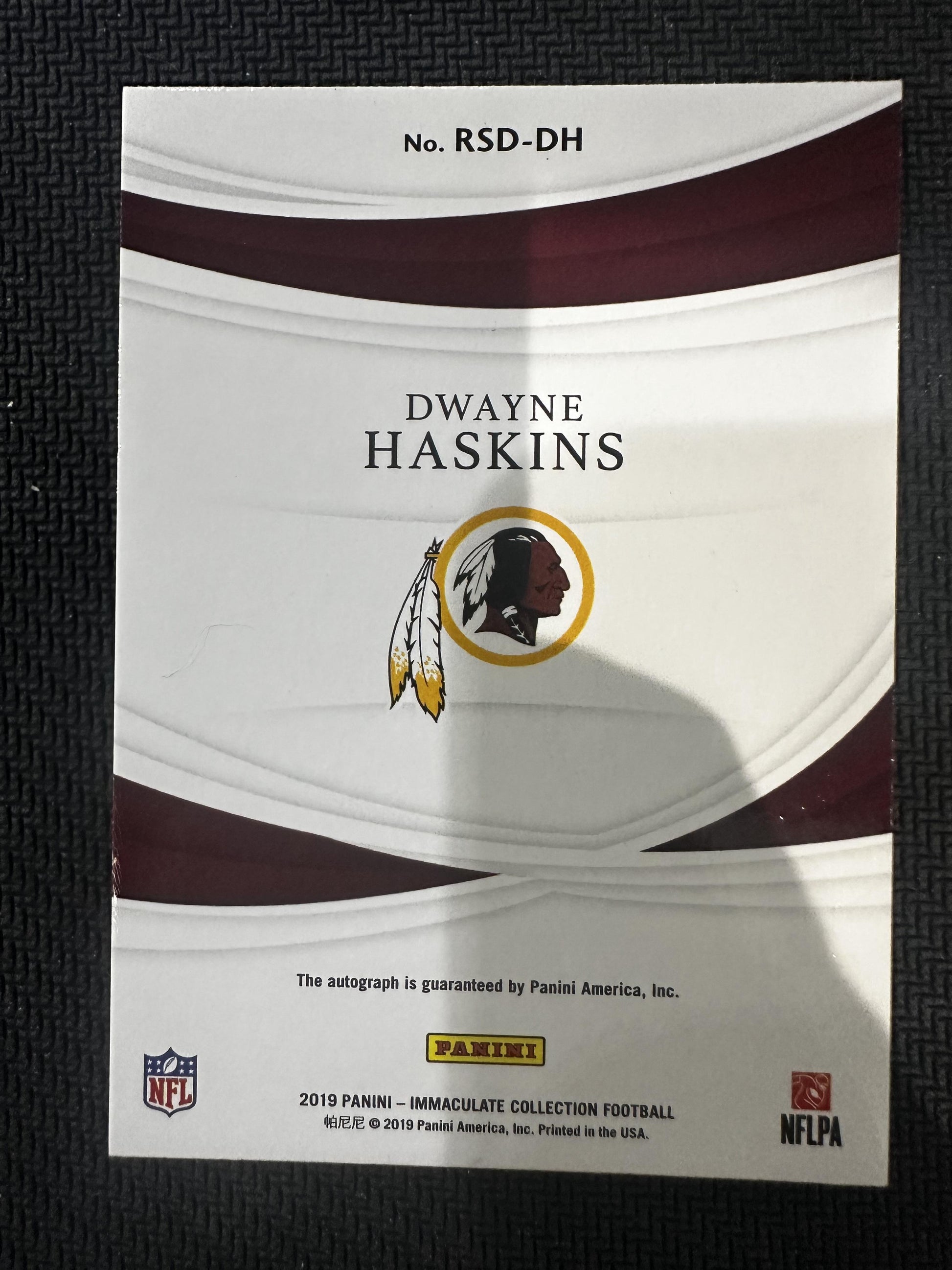 2019 Panini Immaculate #RSD-DH Dwayne Haskins Shadowbox Signatures /25