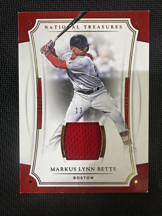 2017 Panini National Treasures #109b Mookie Betts Gold #/25