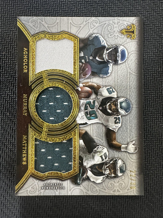 2015 Topps Triple Threads #TTR-AMM Matthews/Agholor/Murray Relics Trios /36