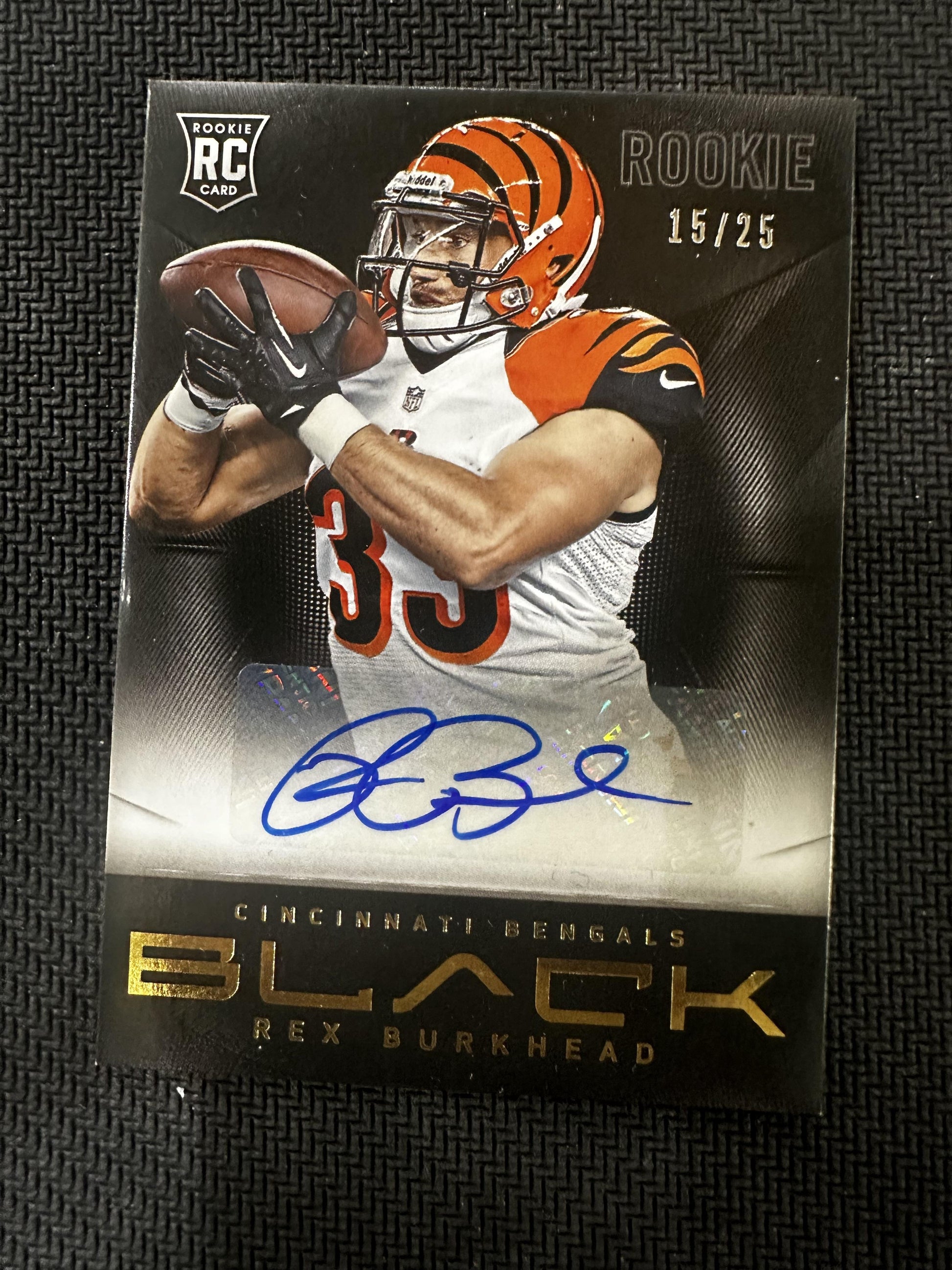 2013 Panini Black #174 Rex Burkhead Rookies Signatures Gold #/25