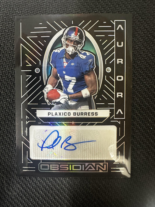 2022 Panini Obsidian #AA-PBU Plaxico Burress Aurora Autos #/100