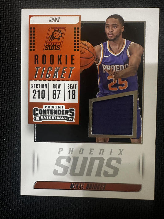 2018-19 Panini Contenders #RT-MKB Mikal Bridges Rookie Ticket Swatches