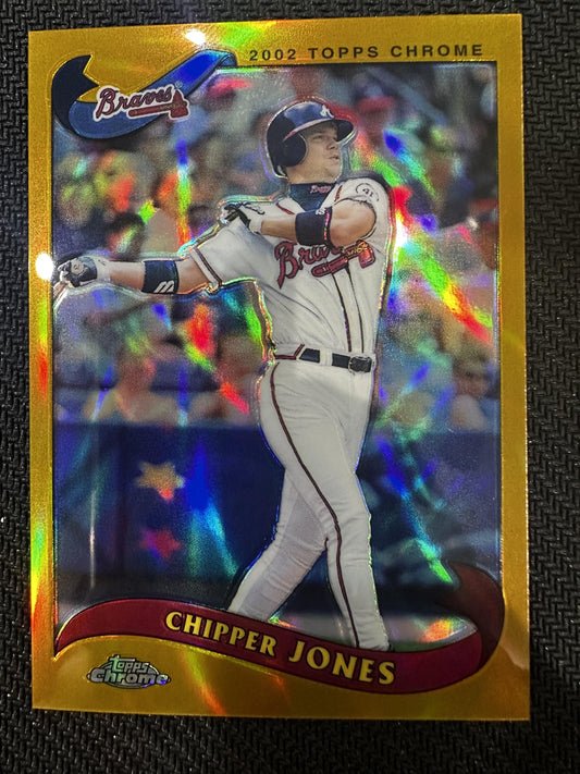 2002 Topps Chrome #410 Chipper Jones Gold Refractors