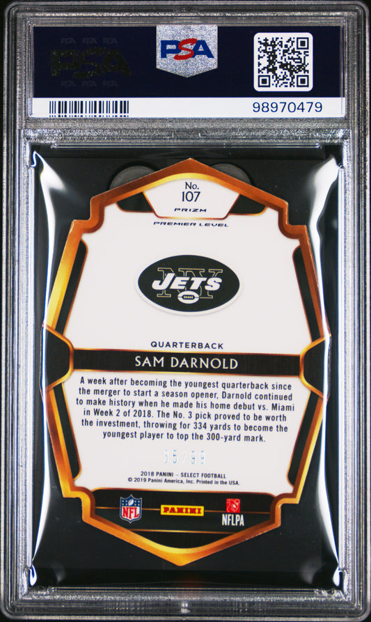 #107 Sam Darnold 2018 Panini Select 9 MT sports Die-Cut Light Blue Prizm