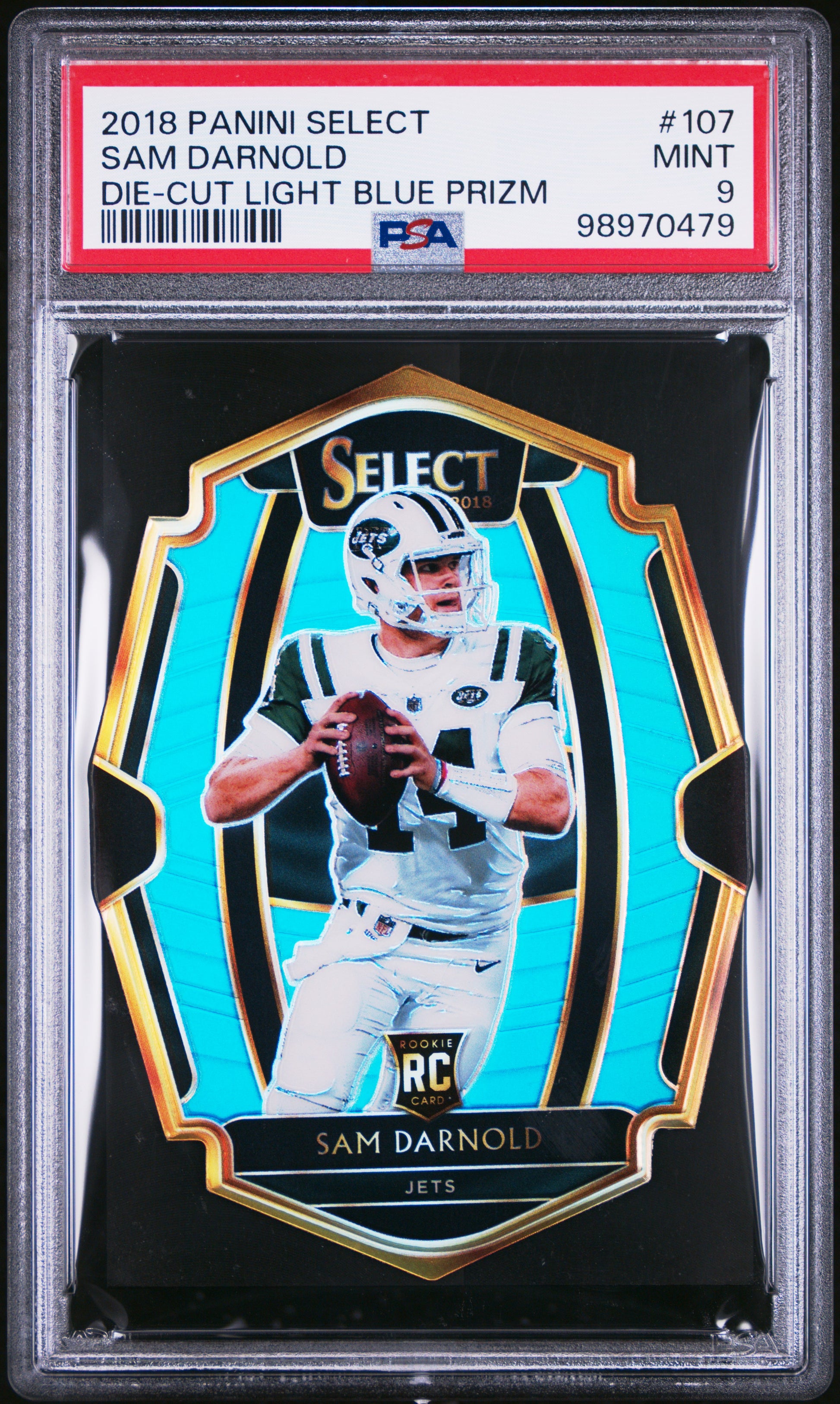 #107 Sam Darnold 2018 Panini Select 9 MT sports Die-Cut Light Blue Prizm