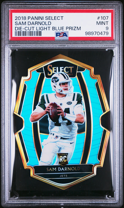#107 Sam Darnold 2018 Panini Select 9 MT sports Die-Cut Light Blue Prizm