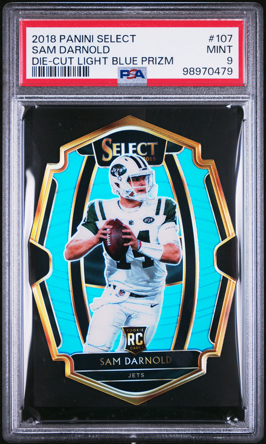 #107 Sam Darnold 2018 Panini Select 9 MT sports Die-Cut Light Blue Prizm