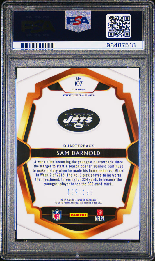 #107 Sam Darnold 2018 Panini Select 10 GEM-MT sports Tri-Color Prizm