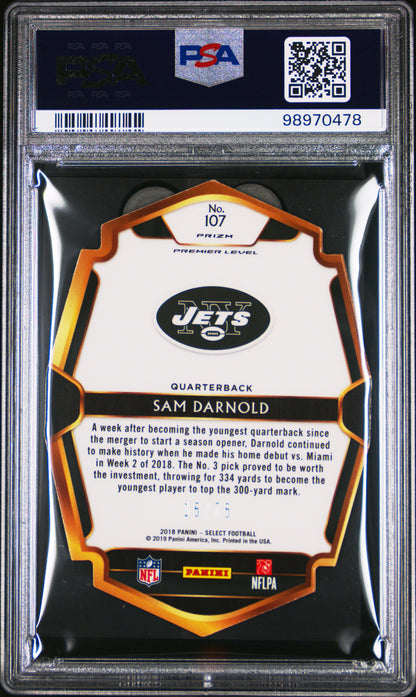#107 Sam Darnold 2018 Panini Select 9 MT sports Die-Cut Purple Prizm