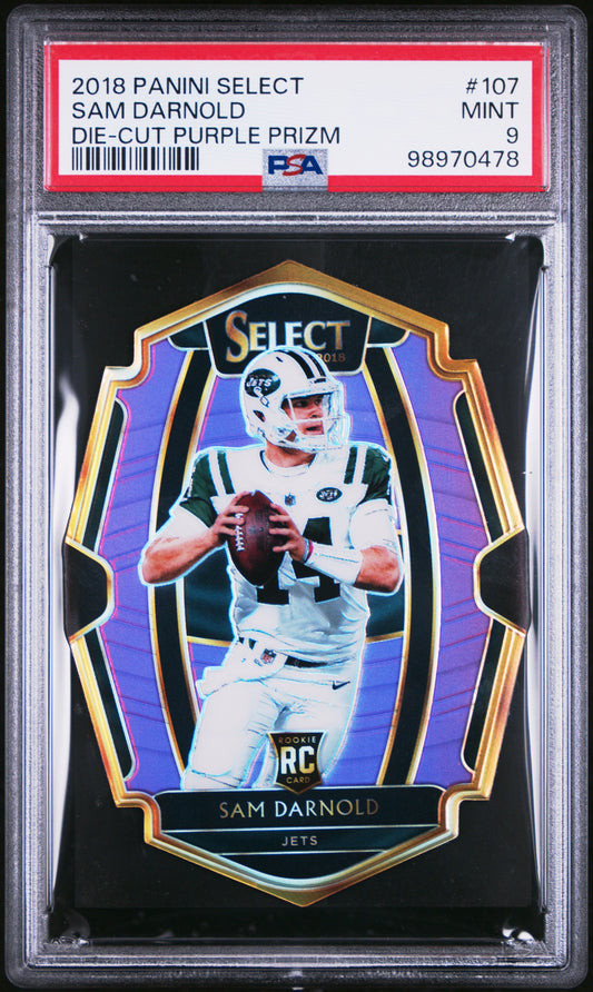 #107 Sam Darnold 2018 Panini Select 9 MT sports Die-Cut Purple Prizm
