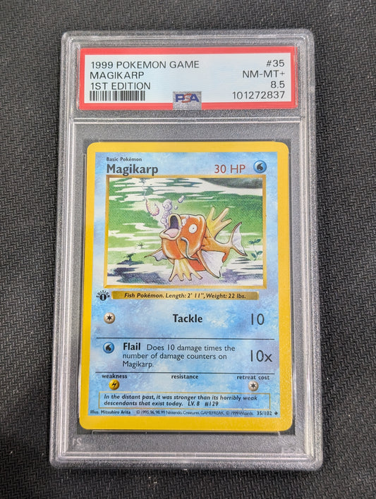 #035/102 Magikarp Base Set (1st Ed Shadowless) PSA 8.5