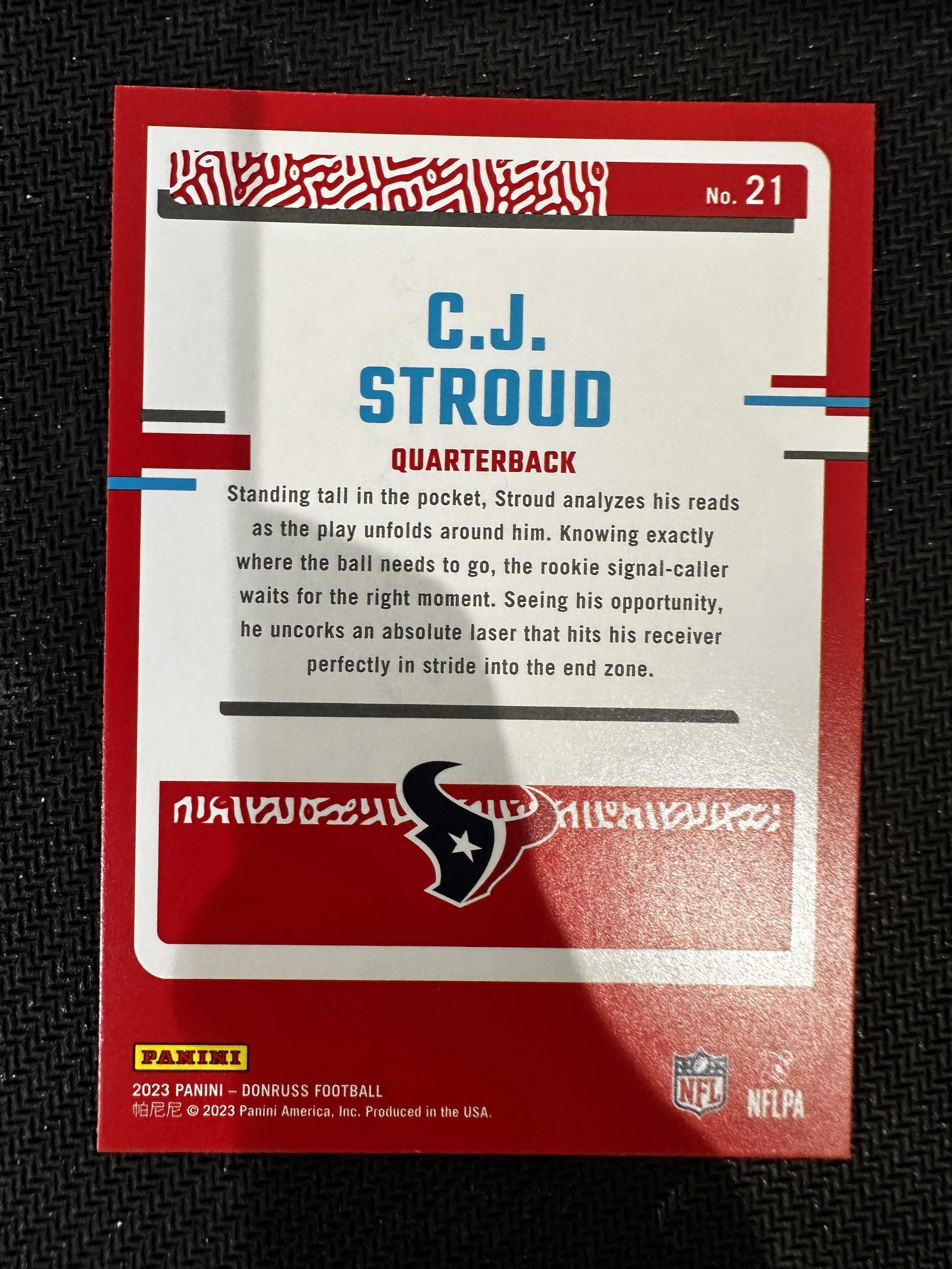 #21 C.J. Stroud 2023 Donruss Houston Texans sports The Rookies