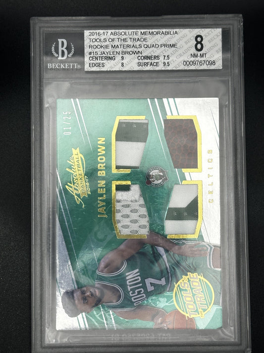 #15 Jaylen Brown 2016-17 Panini Absolute /25 8 Celtics Tools of the Trade Patch