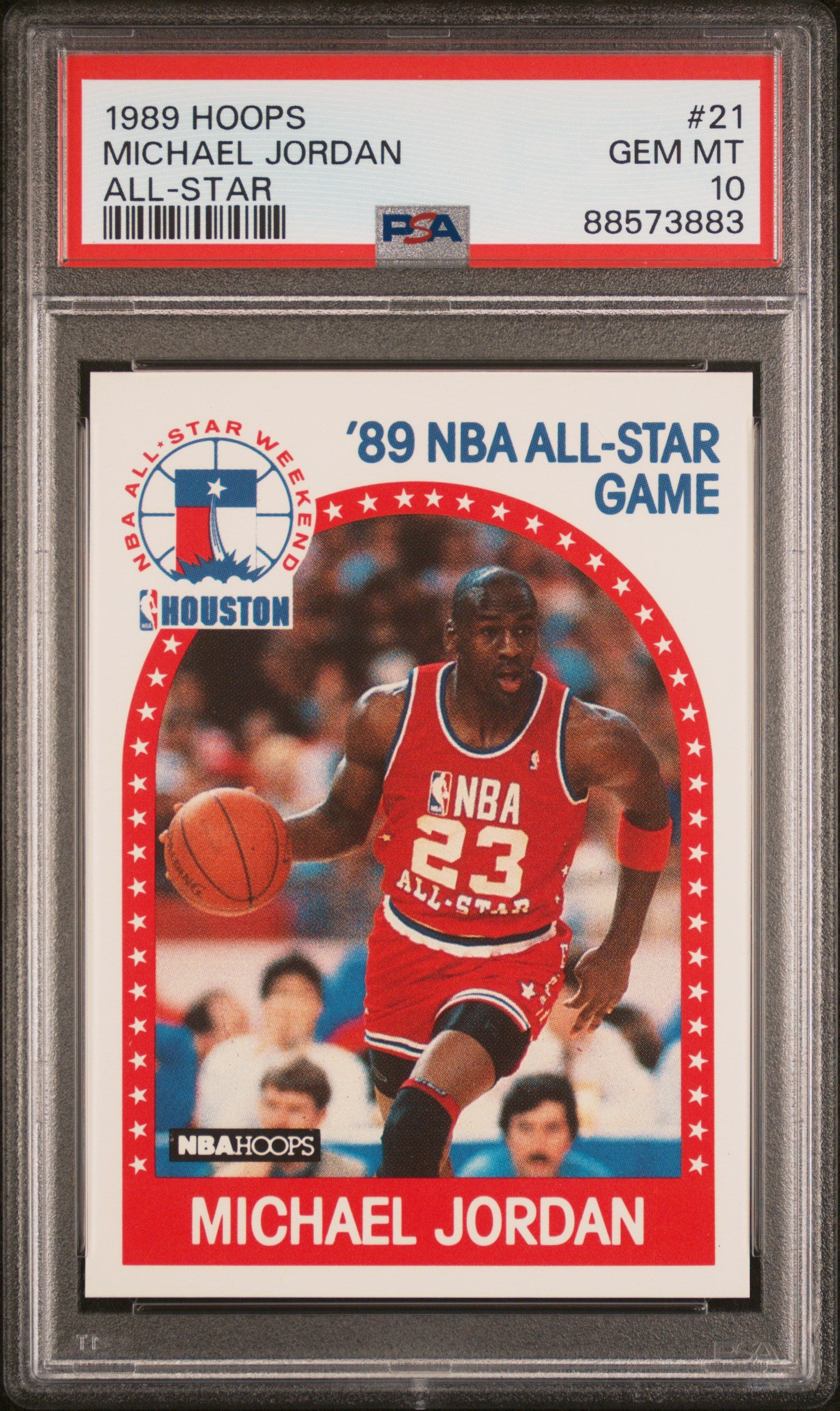 #21 Michael Jordan 1989 Hoops 10 GEM-MT sports All-Star