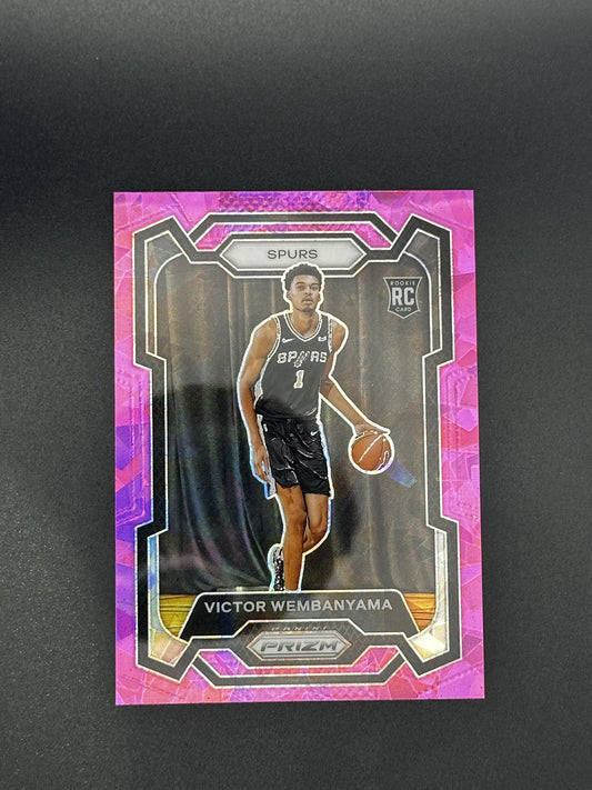 #136 Victor Wembanyama 2023-24 Panini Prizm RC Rookie San Antonio Spurs Pink Ice