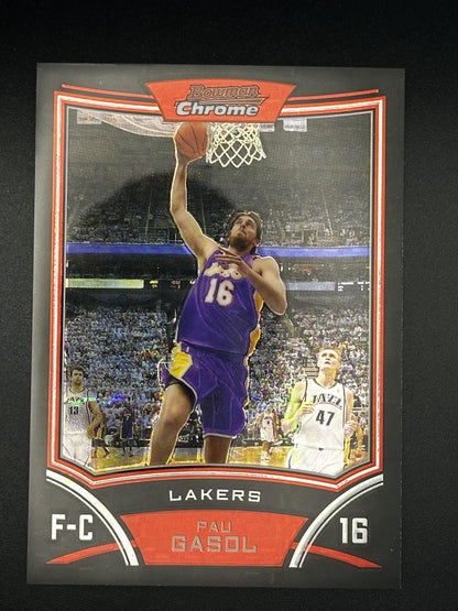 #16 Pau Gasol 2008-09 Bowman SN #/299 Los Angeles Lakers Chrome X-Fractors