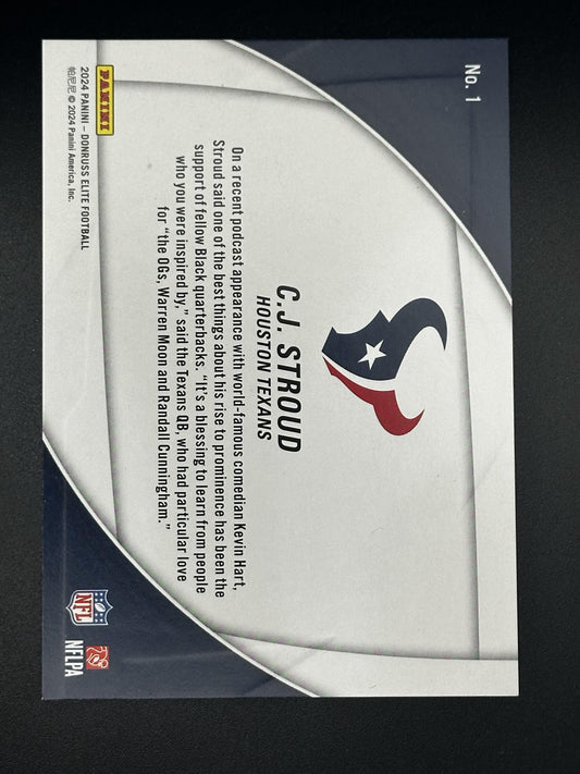 #1 C.J. Stroud 2024 Donruss Elite SN #/349 Houston Texans sports Field Vision