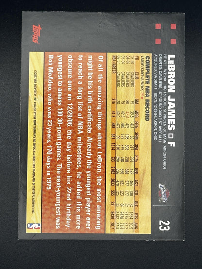 #23 Lebron James 2007-08 Topps Cleveland Cavaliers sports
