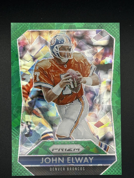 #7 John Elway 2015 Panini Prizm SN #/75 Denver Broncos Green Crystals Prizm