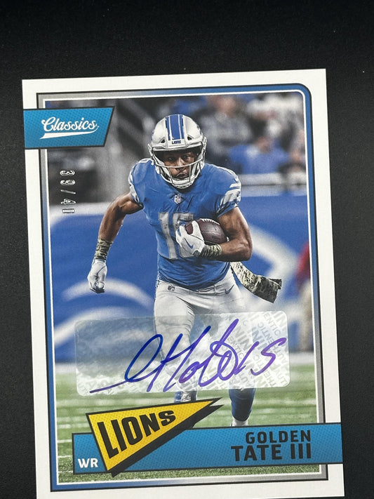 #34 Golden Tate III 2018 Panini Classics Auto /40 Lions significant Signatures