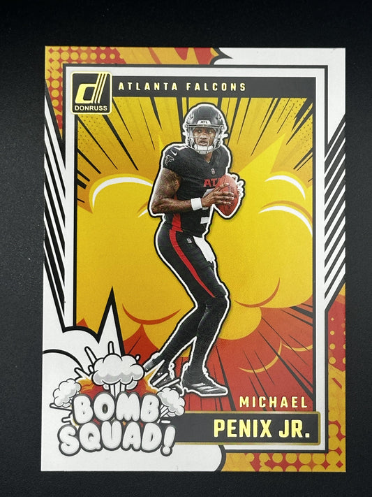 #1 Michael Penix Jr. 2024 Donruss Atlanta Falcons sports Bomb Squad