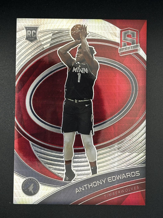 #101 Anthony Edwards 2020-21 Panini Spectra Minnesota Timberwolves Asia Red