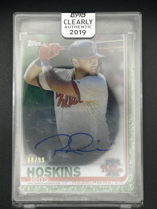 #CAA-RH Rhys Hoskins 2019 Topps Clearly Authentic Auto /99 Phillies Green