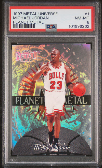 #1 Michael Jordan 1997 Metal Universe Planet Metal 8 NM-MT sports Planet Metal