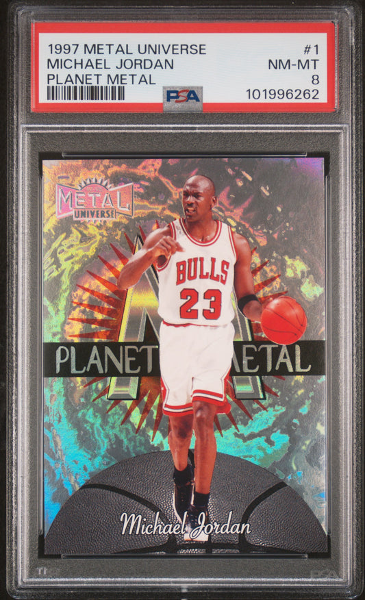 #1 Michael Jordan 1997 Metal Universe Planet Metal 8 NM-MT sports Planet Metal