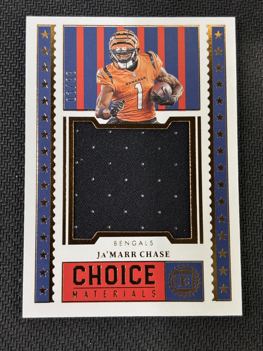 #CHM-3 Ja'Marr Chase 2022 Panini Encased /99 Bengals Choice Materials