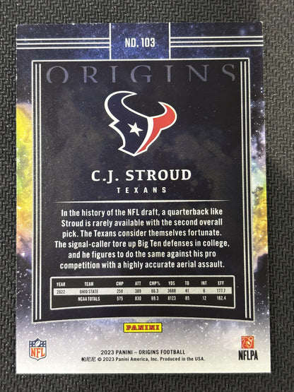 #103 CJ STROUD 2023 Panini Origins RC Rookie sports