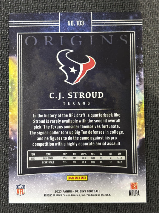 #103 CJ STROUD 2023 Panini Origins RC Rookie sports