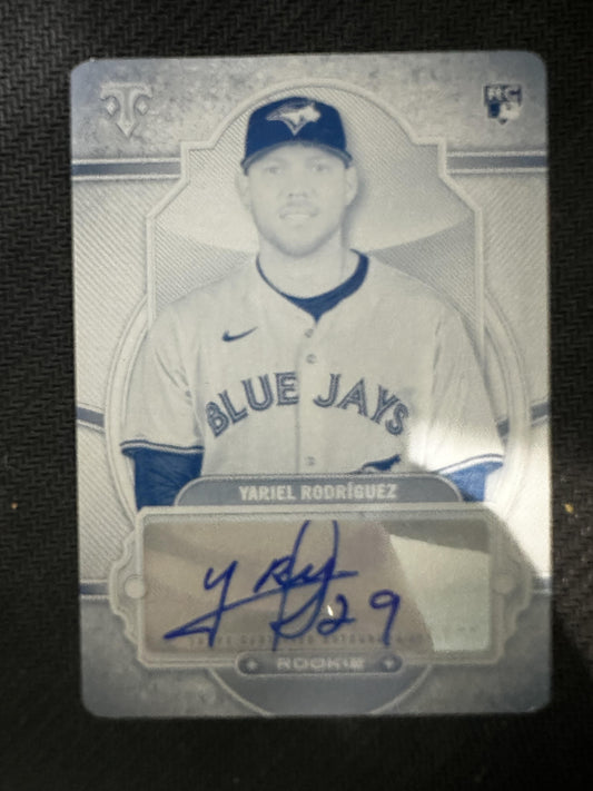 #RA-YAR Yariel Rodriguez 2024 Topps Triple Threads Auto Cyan Printing Plate 1/1