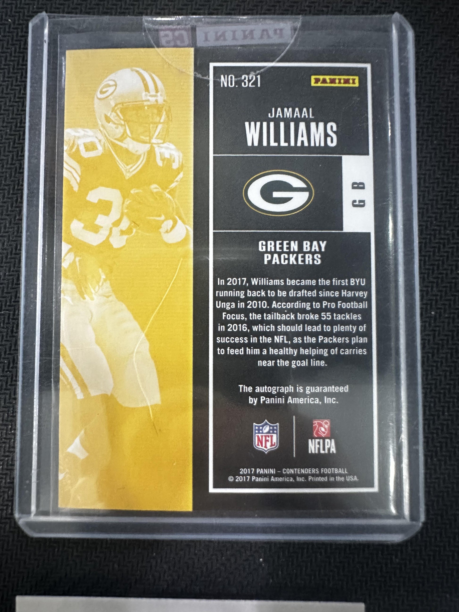 #321 Jamaal Williams 2017 Panini Contenders AU,RC Rookie Auto Green Bay Packers