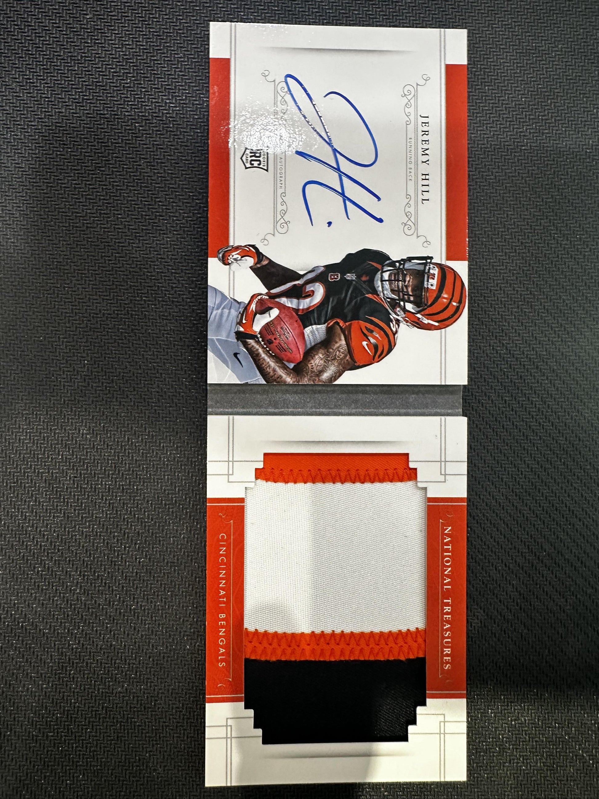 #RJ-JH Jeremy Hill 2014 Panini National Treasures Auto /99 Bengals Jumbo Booklet