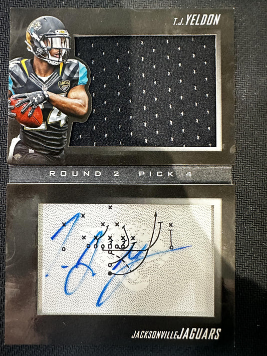 #56 T.J. Yeldon 2015 Panini Playbook SN,RC Rookie #/25 Jaguars Green
