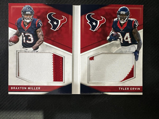 #30 Miller/Ervin 2016 Panini Preferred /25 Texans Pairings Dual Relic Prime