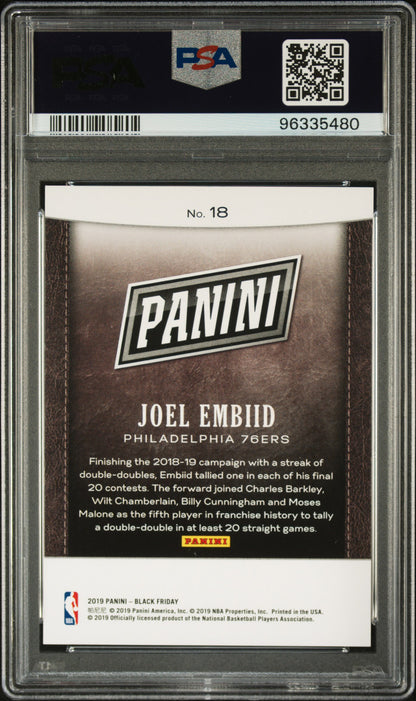 #18 Joel Embiid 2019 Panini Black Friday 8 NM-MT sports Swirlorama