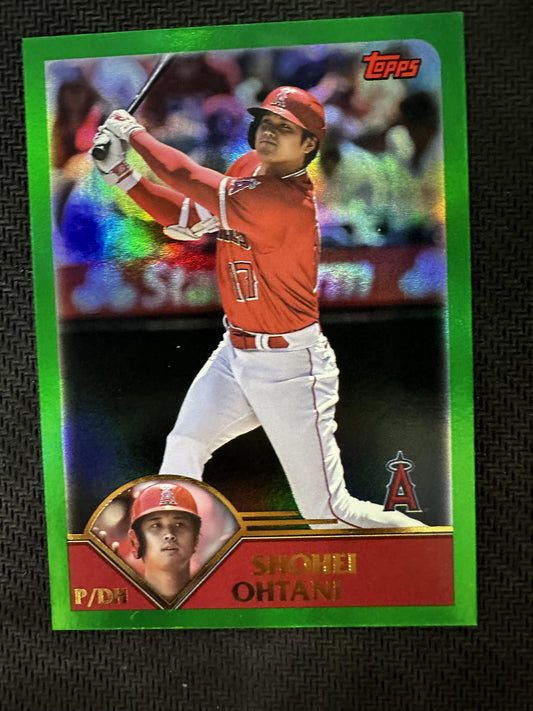 #256 Shohei Ohtani 2023 Topps Archives SN #/99 Los Angeles Angels Green Foil