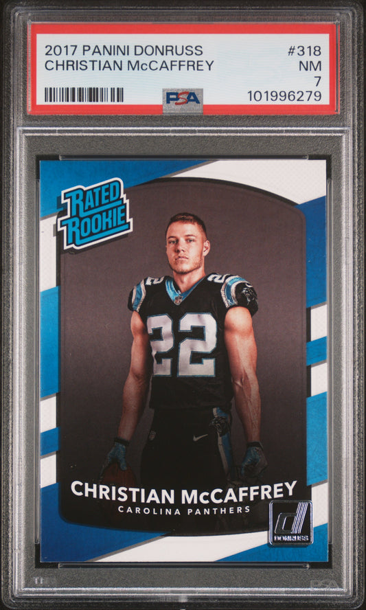 #318 Christian Mccaffrey 2017 Panini Donruss 7 NM sports