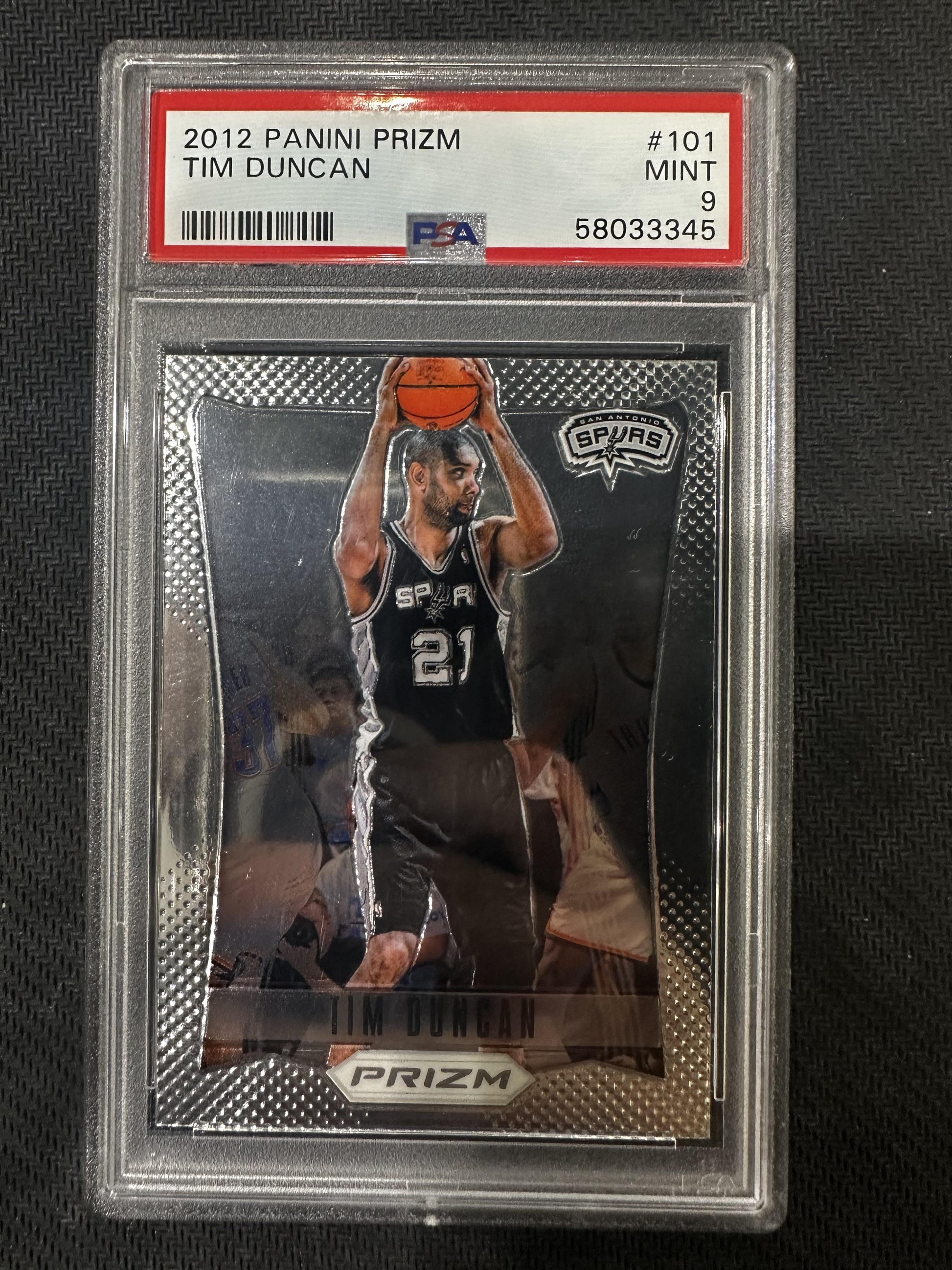 #101 Tim Duncan 2012 Panini Prizm 9 MT sports