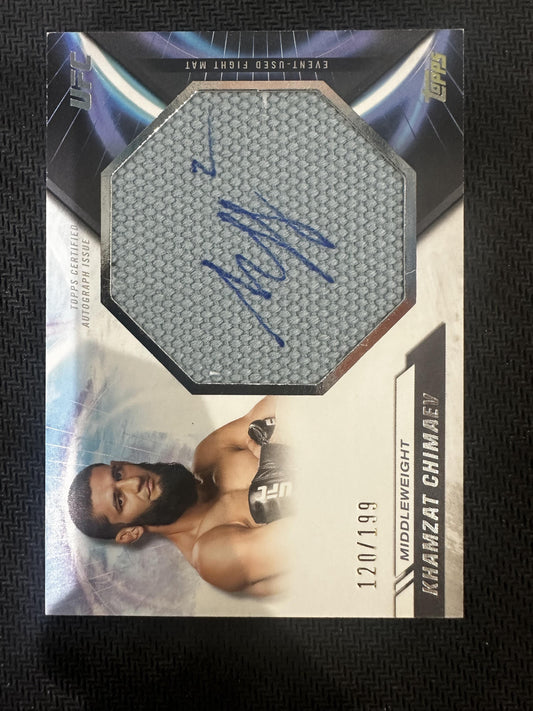 # AJFM-KC Khamzat Chimaev 2024 Topps Autograph Jumbo Fight Mat Relic Card /199