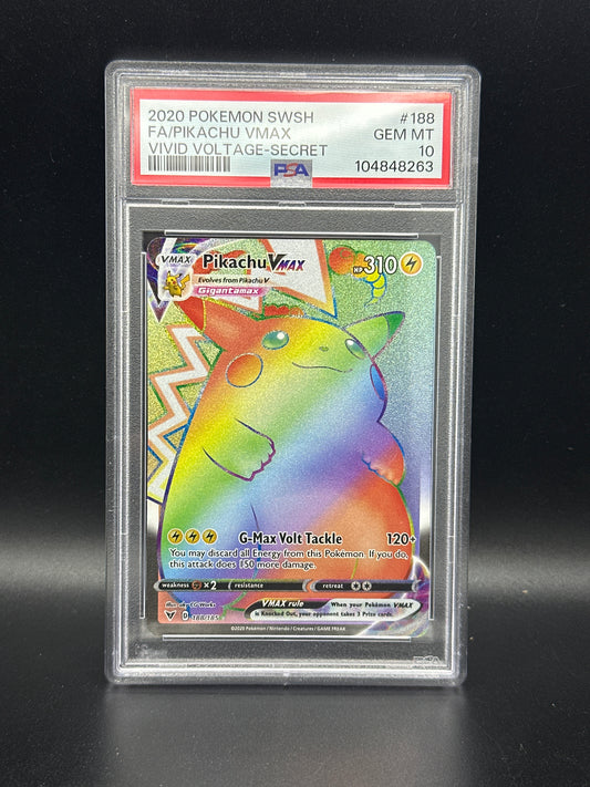 188/185 Pikachu Vmax Vivid Voltage PSA 10