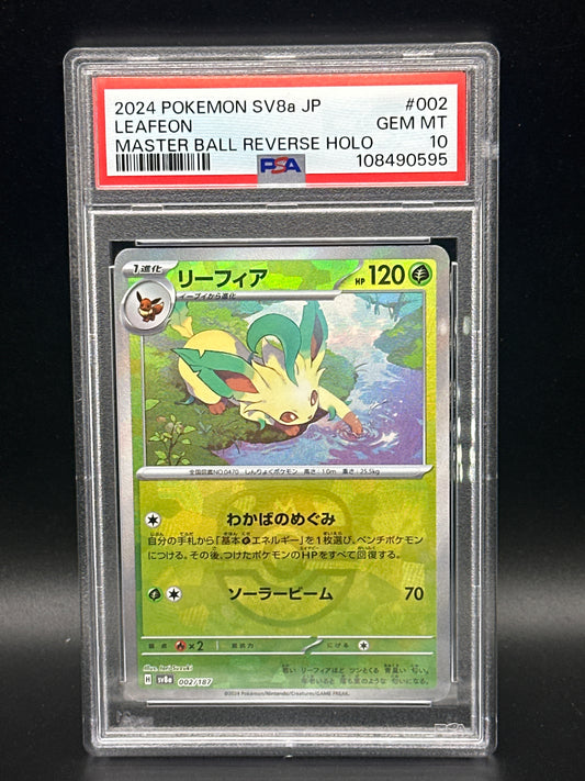 002/187 Leafeon masterball Terastal Festival PSA 10