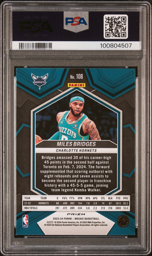 #108 Miles Bridges 2023 Panini Mosaic 9 MT sports Genesis